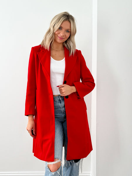 Red 2024 longline coat