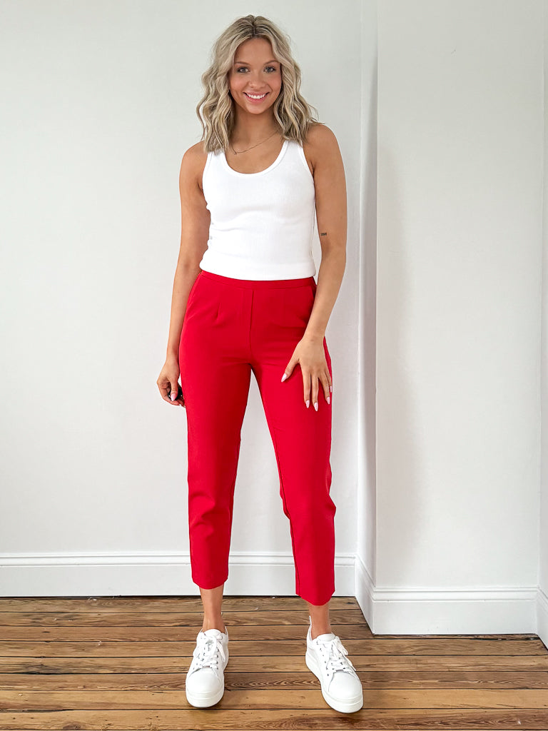 Buttoned Ankle Trim Tapered Trousers - 5 Colours - Just $6