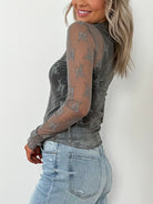 Natasha Lace Long Sleeve-Slate