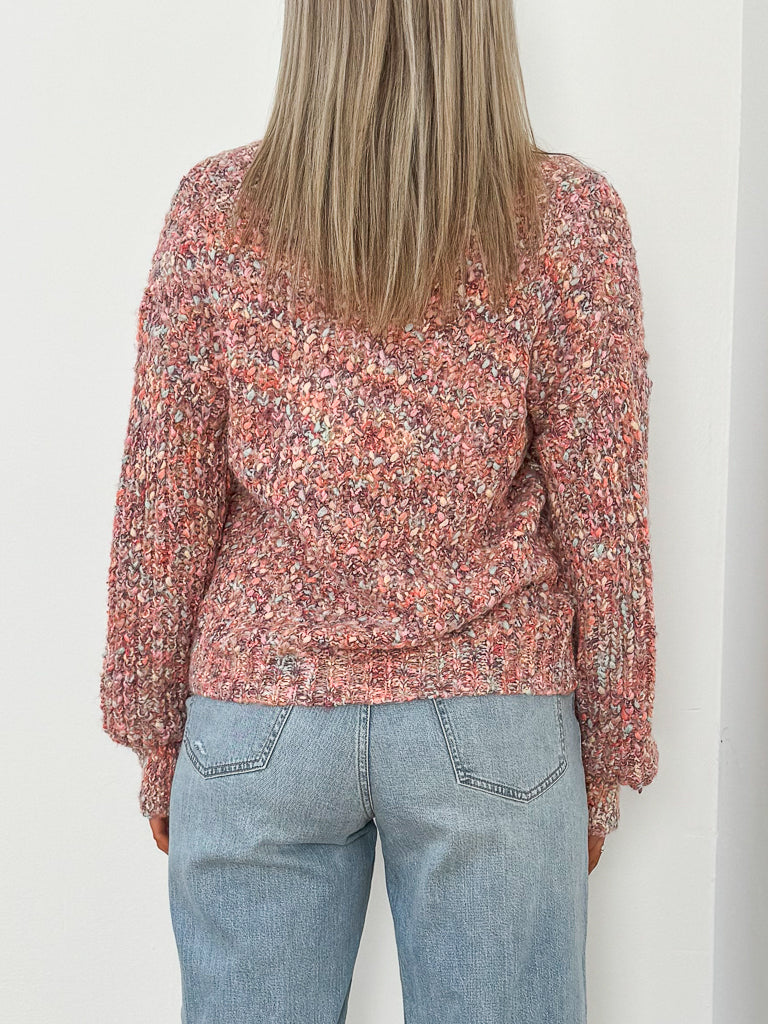 Smoothie Knit Cardigan-Berry Mix