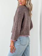 Louisa Color Block Sweater-Olive & Lavender