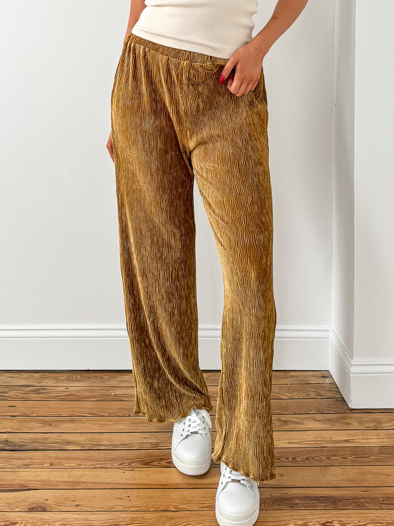 Ramona Velvet Pants-Dijon Mist