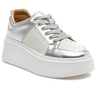 J/Slide - Harlowe Platform Sneaker - White/Silver