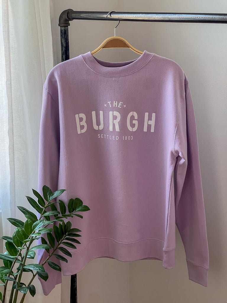 The Burgh Crew Sweatshirt - Lavender/White
