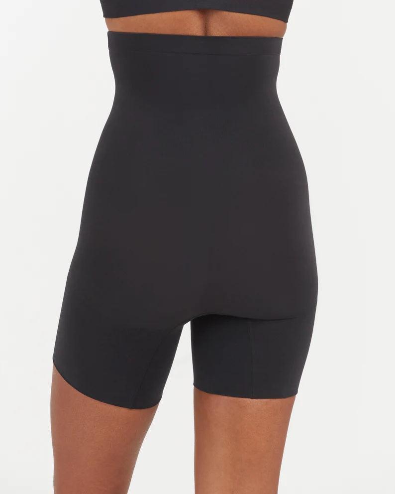 SPANX Women's Thinstincts Targeted High Waist Shorts, Very Black