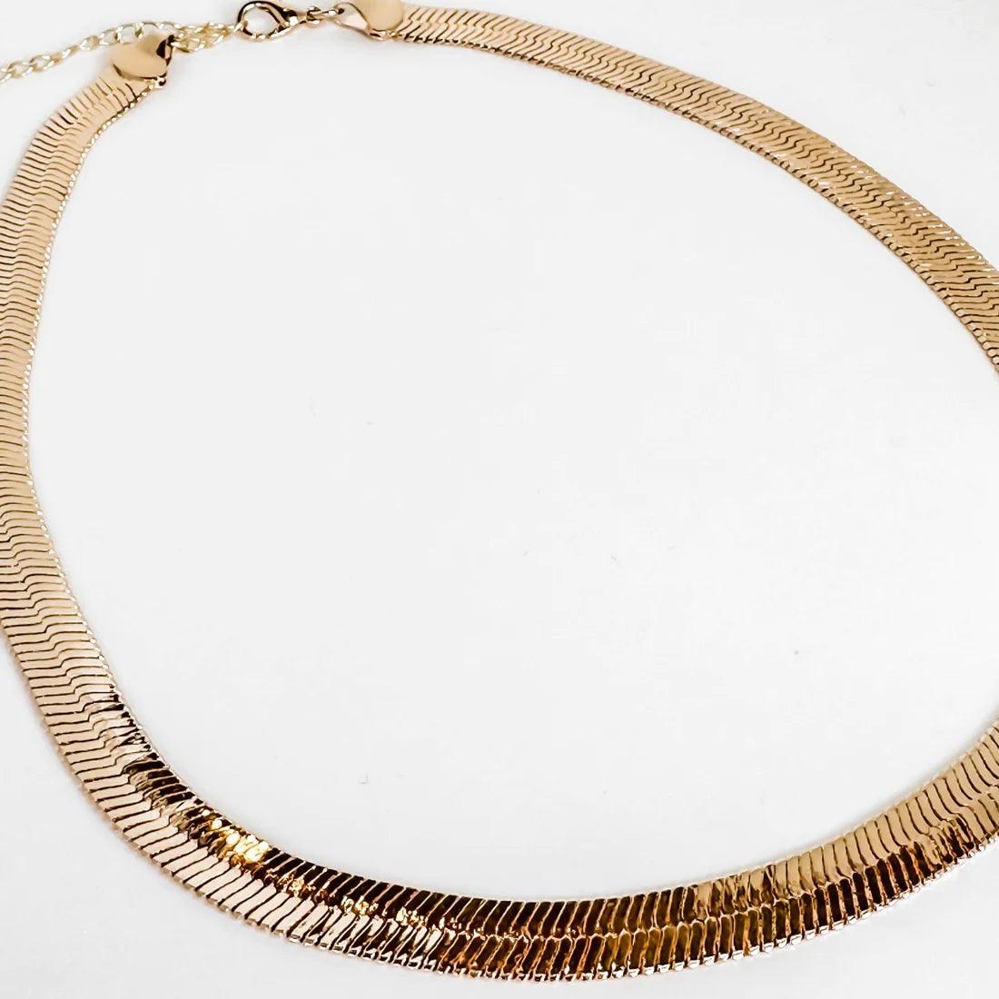 18K Gold Plated Herringbone Necklace – Bravely